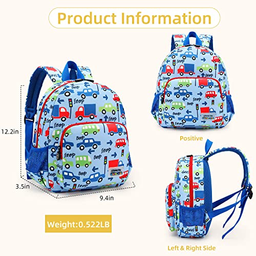 willikiva 3D Dinosaur Backpack Toddler Backpacks for Boys and Girls Kids Backpack Waterproof Preschool Safety Harness Leash (Blue Bus) - Image 3