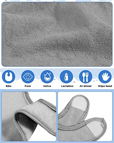 JaGely 30 Pcs Baby Drool Bibs for Boys Girls Multicolor Cotton Waterproof Feeder Newborn Teething and Drooling (White,Light Gray,Black) - Image 3