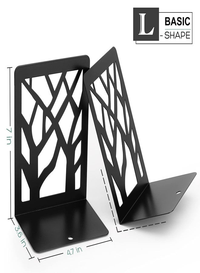 MaxGear Book Ends Tree Design Modern Bookends for Shelves, Non-Skid Bookend, Heavy Duty Metal Book Stopper for Books/CDs, Decorative Book Shelf for Home, 7 x 4.7 x 3.5”, Black (3 Pair/6 Pieces, Large) - Image 5