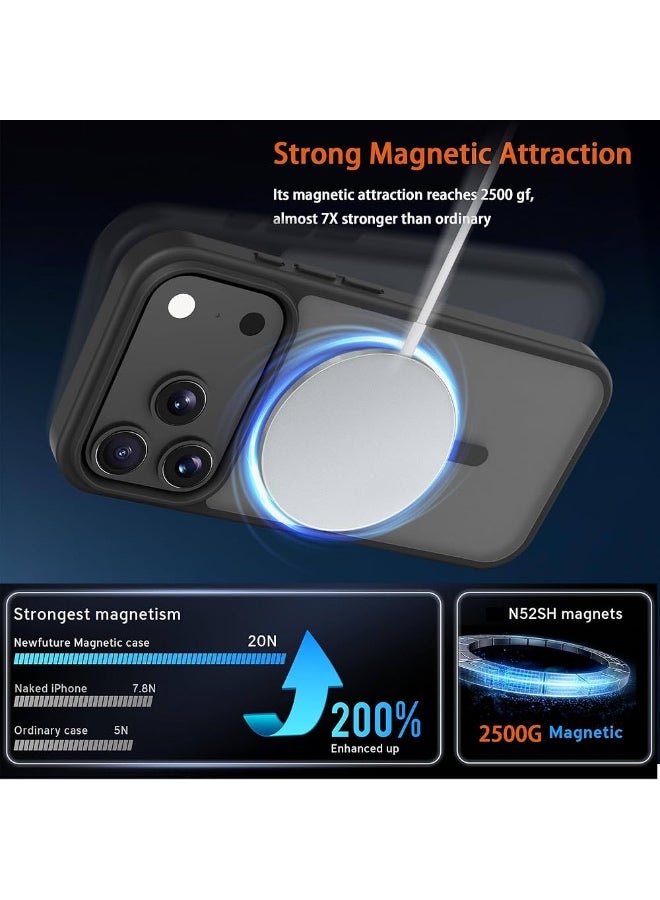 ريتي غطاء ايفون 17 برو ماكس المغناطيسي – أسود مطفي مقاوم للصدمات، نحيف، قبضة مريحة مقاومة للانزلاق، متوافق مع MagSafe، حماية من الصدمات والكاميرا والشاشة، غطاء هاتف متين - Image 4