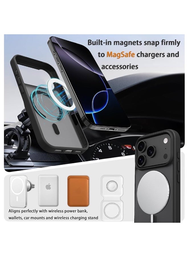 ريتي غطاء ايفون 17 برو ماكس المغناطيسي – أسود مطفي مقاوم للصدمات، نحيف، قبضة مريحة مقاومة للانزلاق، متوافق مع MagSafe، حماية من الصدمات والكاميرا والشاشة، غطاء هاتف متين - Image 3