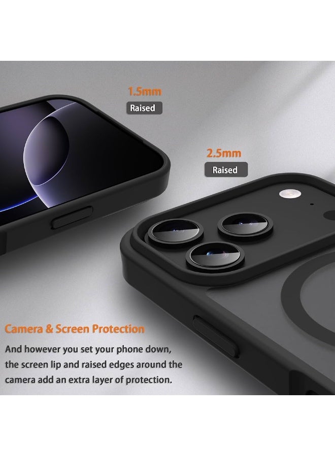 ريتي غطاء ايفون 17 برو ماكس المغناطيسي – أسود مطفي مقاوم للصدمات، نحيف، قبضة مريحة مقاومة للانزلاق، متوافق مع MagSafe، حماية من الصدمات والكاميرا والشاشة، غطاء هاتف متين - Image 5