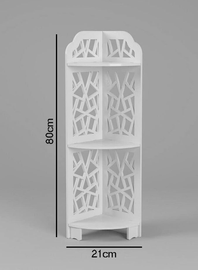 لينجوي حامل زاوية الحمام أبيض 21x80x21 سم  - Image 4