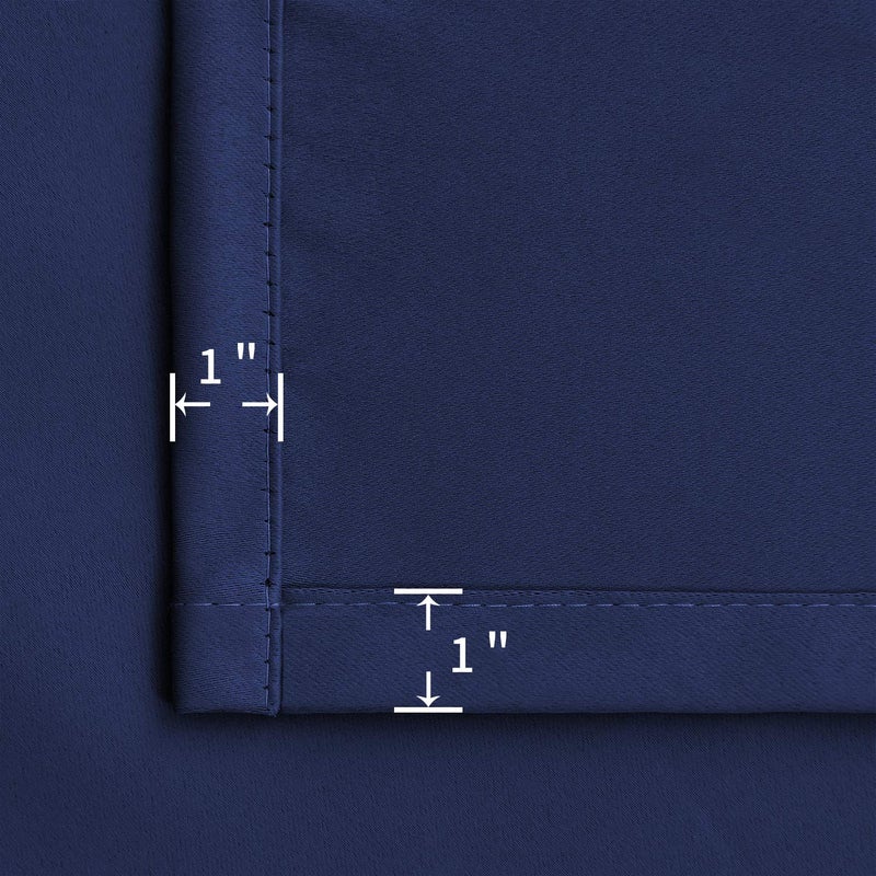 BGment Navy Blue Blackout Curtains 54 Inches Length for Bedroom - Thermal Insulated Room Darkening Curtain Drapes for Short Window Rod Pocket  52 x 54 Inch  2 Panels - Image 4