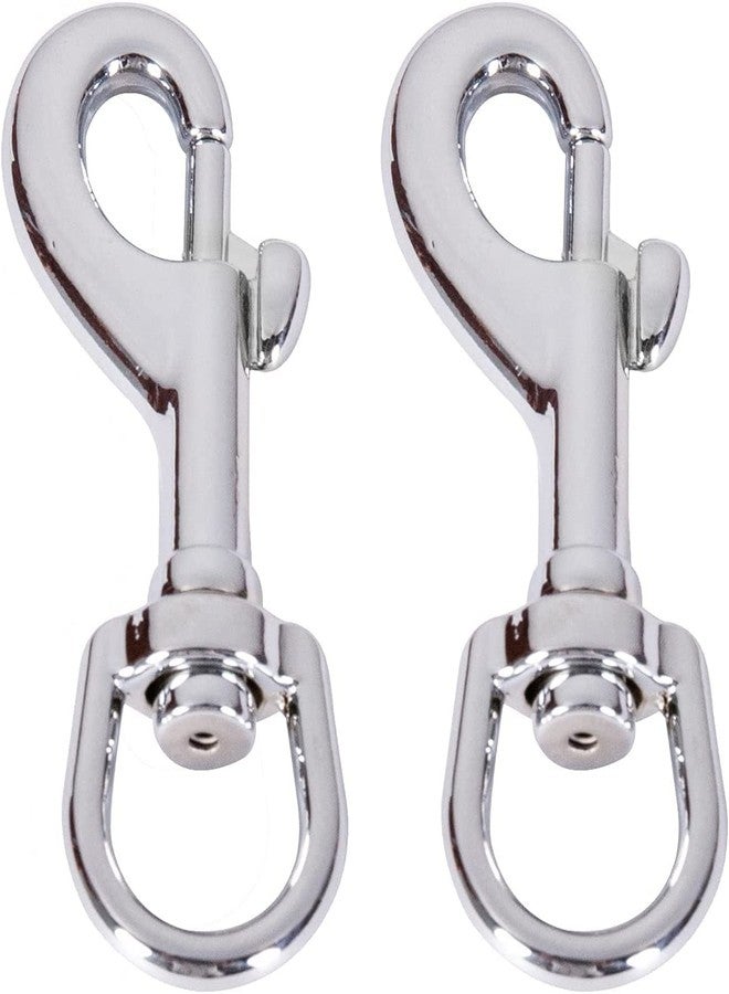 NQ Flag Swivel Snap Clips - Heavy Duty Metal Flag Snaps Hooks with Swivel Eyelet for Max 5/16" Diameter Flagpole Rope, Flag Pole Hardware, Clips for Flag, Pet Leash, Leather Craft (Silver, Pack of 2) - Image 1