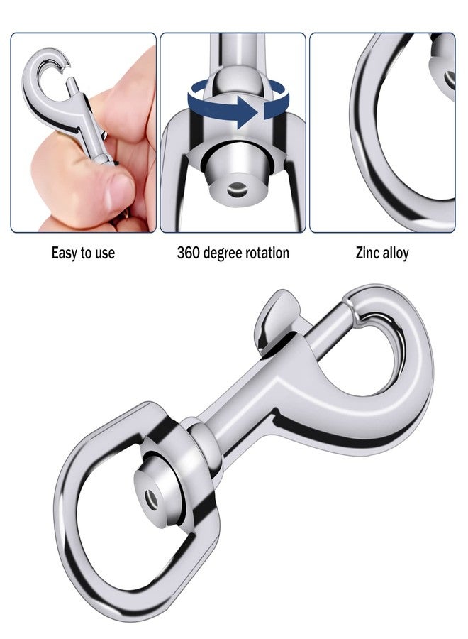 NQ Flag Swivel Snap Clips - Heavy Duty Metal Flag Snaps Hooks with Swivel Eyelet for Max 5/16" Diameter Flagpole Rope, Flag Pole Hardware, Clips for Flag, Pet Leash, Leather Craft (Silver, Pack of 2) - Image 4