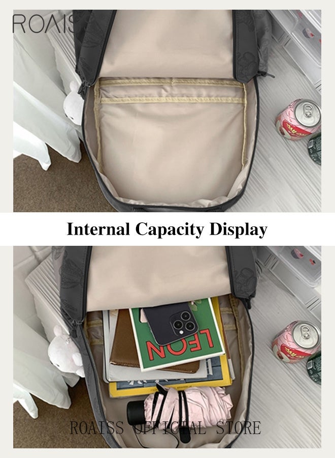 roaiss Unisex Multifunctional Backpack Large Capacity with Multiple Pockets for Organized Storage Scientifically Divided Compartments Trendy and Stylish Pattern Print Suitable for Work School or Short Trips - Image 3