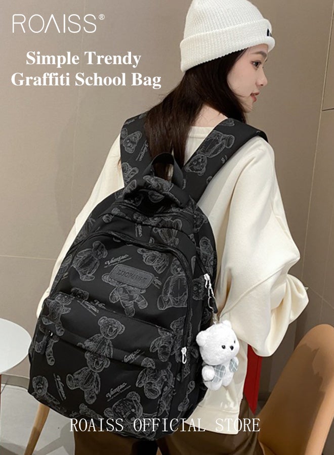 roaiss Unisex Multifunctional Backpack Large Capacity with Multiple Pockets for Organized Storage Scientifically Divided Compartments Trendy and Stylish Pattern Print Suitable for Work School or Short Trips - Image 2