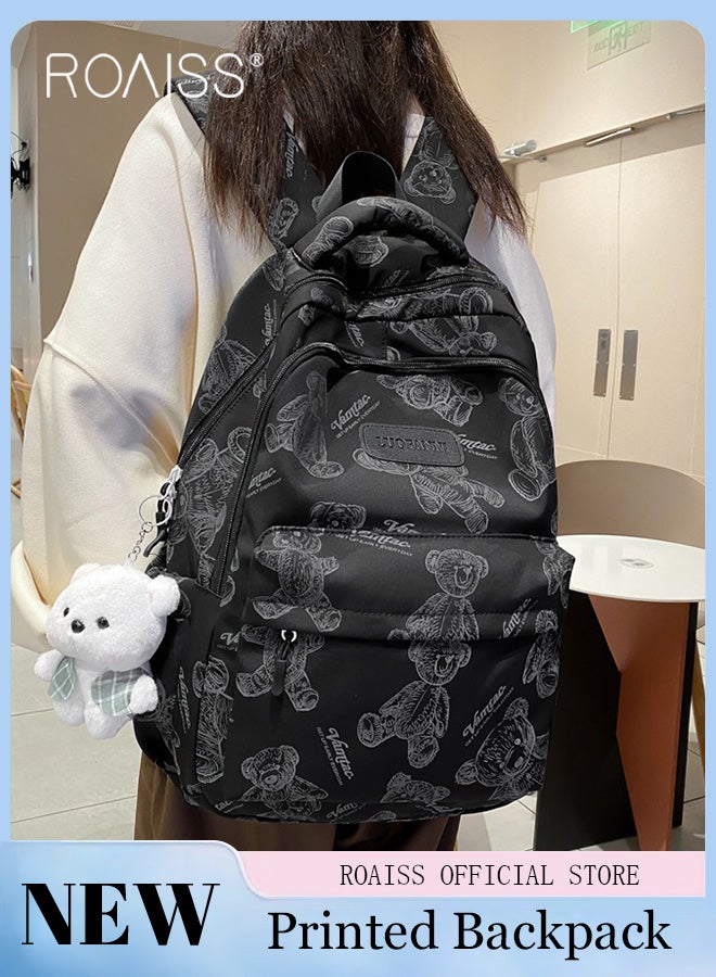 roaiss Unisex Multifunctional Backpack Large Capacity with Multiple Pockets for Organized Storage Scientifically Divided Compartments Trendy and Stylish Pattern Print Suitable for Work School or Short Trips - Image 1