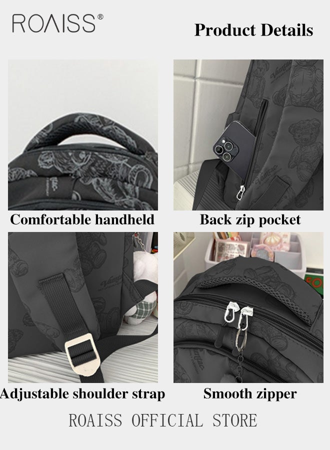 roaiss Unisex Multifunctional Backpack Large Capacity with Multiple Pockets for Organized Storage Scientifically Divided Compartments Trendy and Stylish Pattern Print Suitable for Work School or Short Trips - Image 5