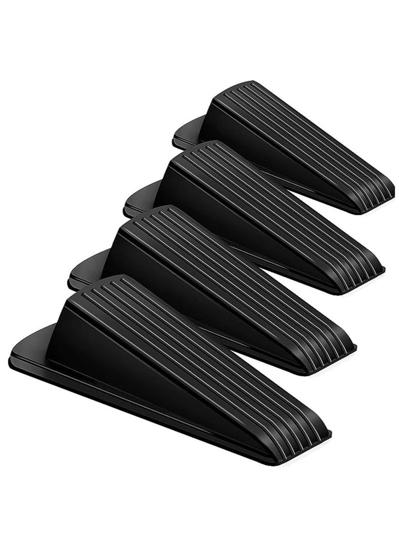 Arabest 4 Pack Door Stoppers for Bottom of Door on Floor, Rubber Door Stop Wedge, Sturdy Stackable Door Stops for Home Office, Stackable on Multi Floor Carpet and Wood  - Image 1