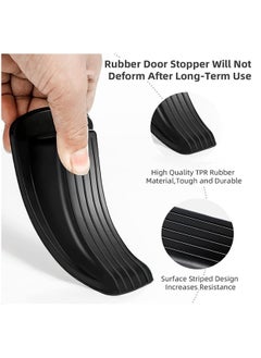 Arabest 4 Pack Door Stoppers for Bottom of Door on Floor, Rubber Door Stop Wedge, Sturdy Stackable Door Stops for Home Office, Stackable on Multi Floor Carpet and Wood  - Image 2