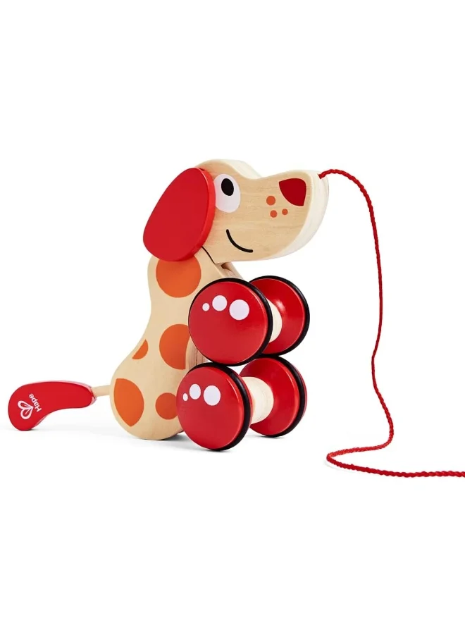 هيب Hape Walk-A-Long Puppy Wooden Pull Toy for Toddlers