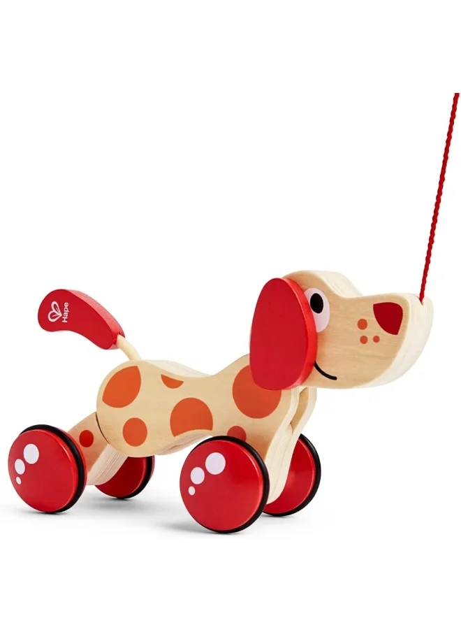 هيب Hape Walk-A-Long Puppy Wooden Pull Toy for Toddlers