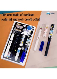 FunBlast Fountain Pen For Students, Erasable Pen Set For School Stationery Gift For Kids, Birthday Return Gift, Pen For Office, School Stationery Items For Kids, Aesthetic Stationery Japanese  - Image 4