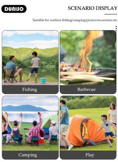 DUNISO High Back Outdoor Folding Camping Chair,Lightweight Beach Chair with Phone Pocket, Outdoor Lounge Chair with Carrying Bag, Collapsible Chair for Camping, Leisure Chair for Travel, Hiking, Fishing, Beach  - Image 3