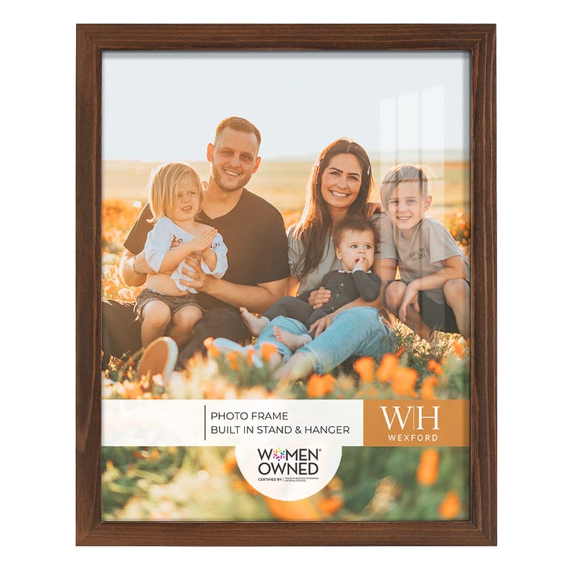 Renditions Gallery 11x14 inch Picture Frame Chestnut Wood Grain Frame Highend Modern Style Made of Solid Wood and High Definition Glass for Wall and Tabletop Photo Display