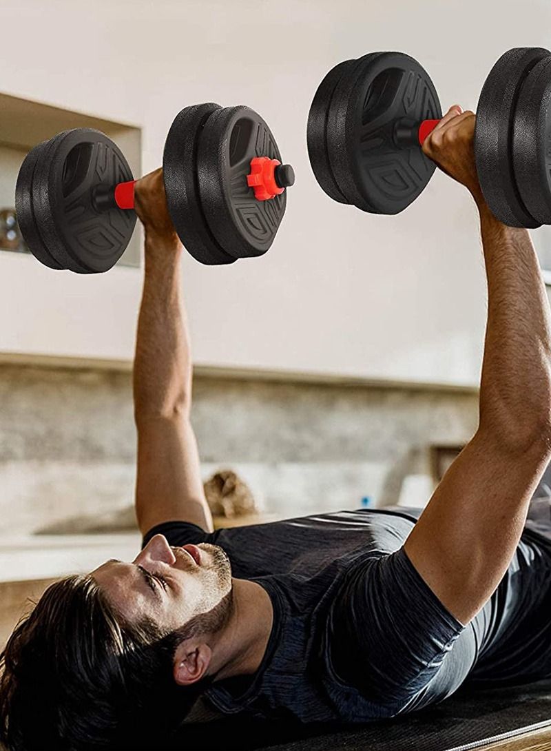 إيه جي دي مجموعة دمبل قابلة للتعديل بوزن 10 كغم مع بار توصيل 40 سم، دمبل من الستيل شديد التحمل - Image 3