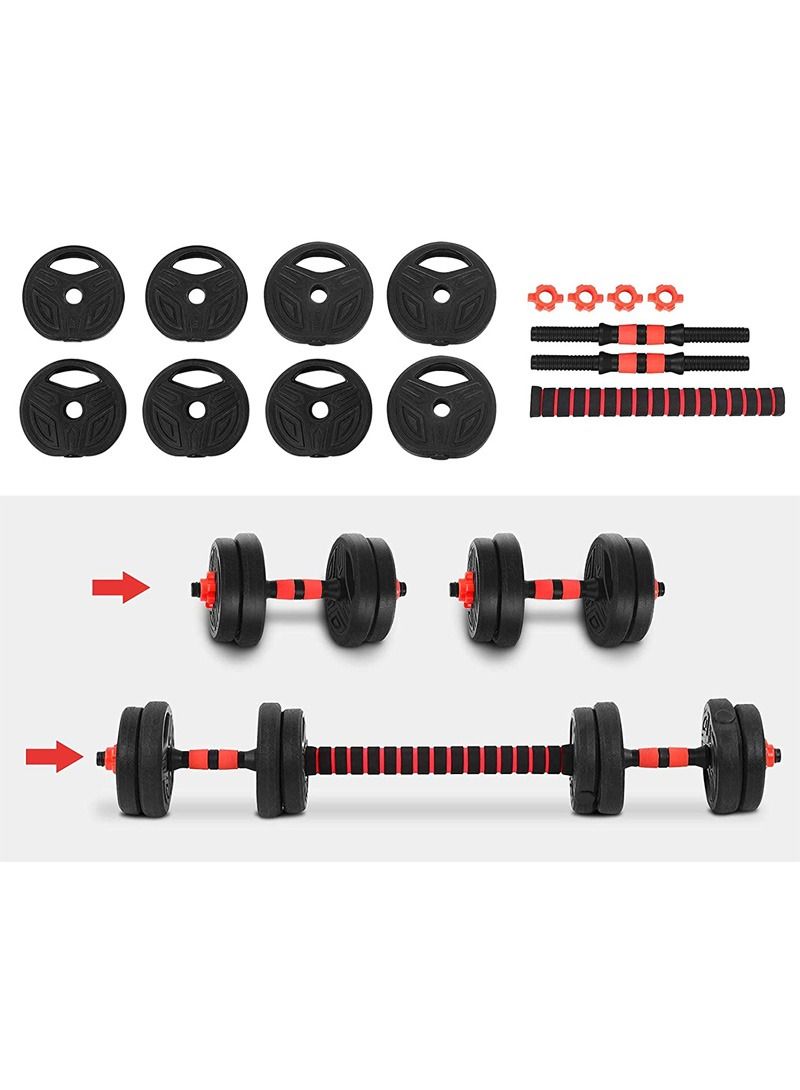 إيه جي دي مجموعة دمبل قابلة للتعديل بوزن 10 كغم مع بار توصيل 40 سم، دمبل من الستيل شديد التحمل - Image 5