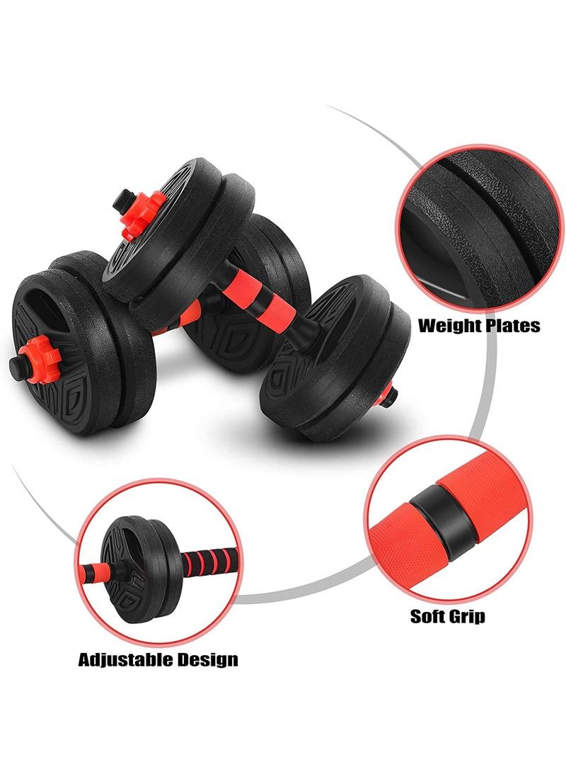 إيه جي دي مجموعة دمبل قابلة للتعديل بوزن 10 كغم مع بار توصيل 40 سم، دمبل من الستيل شديد التحمل - Image 4