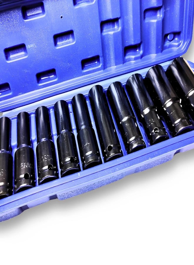 ZIODIC 1/2-Inch Deep Impact Socket Set, 10 Pieces, 6-Point Standard Metric Sizes 10mm to 24mm, CR-V Steel, 78mm Long - Image 3
