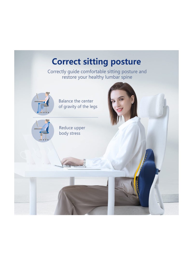 KASTWAVE Lumbar Support Pillow for Office Chair, Memory Foam Back Support Pillow Cushion for Back Pain Relief,  Improved Posture Pillow with Adjustable Strap for Car, Office, Computer, Gaming Chair  - Image 2