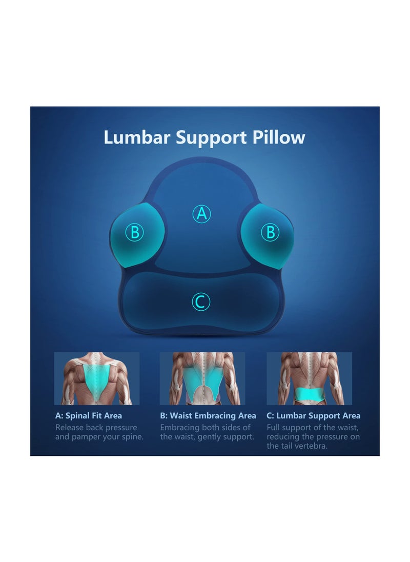 KASTWAVE Lumbar Support Pillow for Office Chair, Memory Foam Back Support Pillow Cushion for Back Pain Relief,  Improved Posture Pillow with Adjustable Strap for Car, Office, Computer, Gaming Chair  - Image 3
