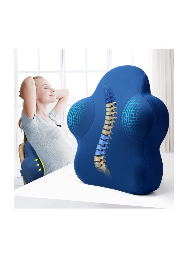 KASTWAVE Lumbar Support Pillow for Office Chair, Memory Foam Back Support Pillow Cushion for Back Pain Relief,  Improved Posture Pillow with Adjustable Strap for Car, Office, Computer, Gaming Chair  - Image 1