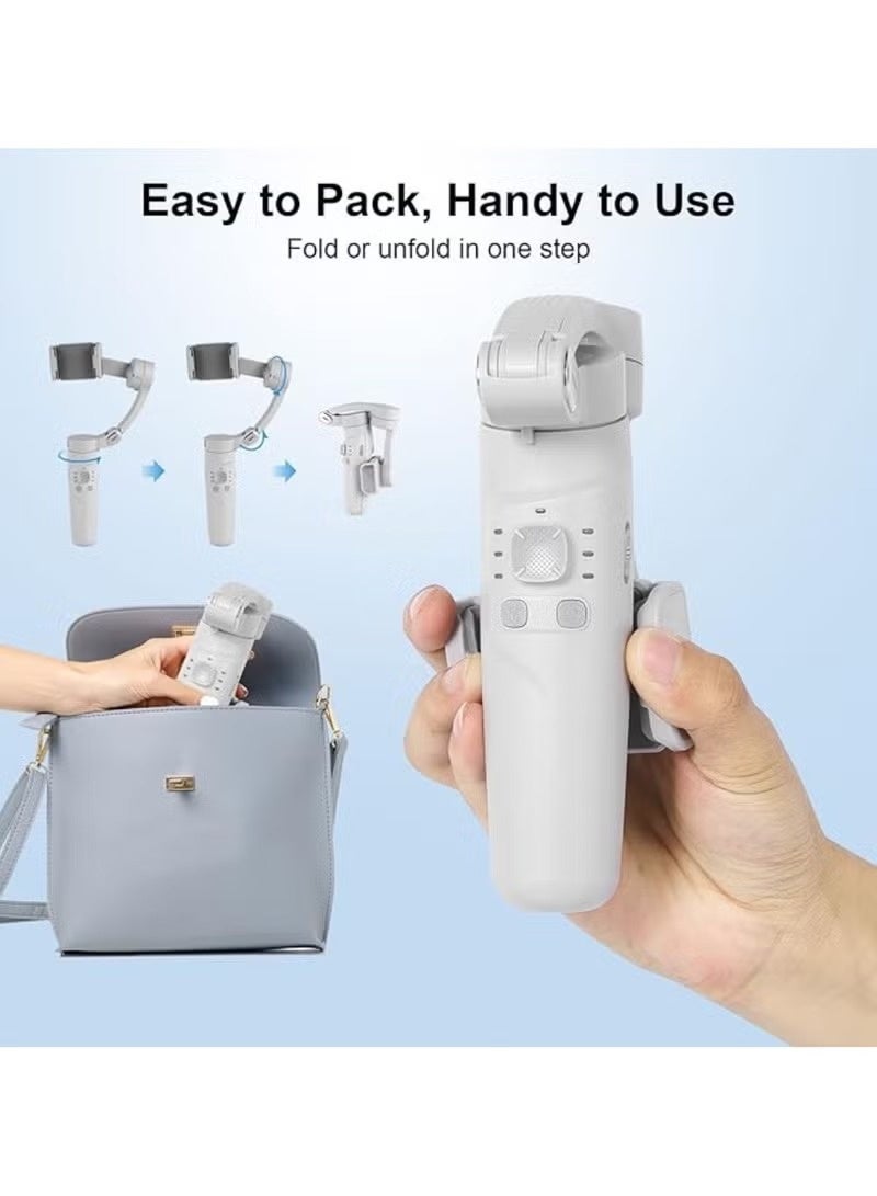 Classic Tech 3 Axis M1 Foldable Pocket Handheld Gimbals, Anti-Shake Face Tracking Bluetooth Control Selfie Stick Compatible with iPhone Android Tiktok YouTube Vlog Video - Image 3