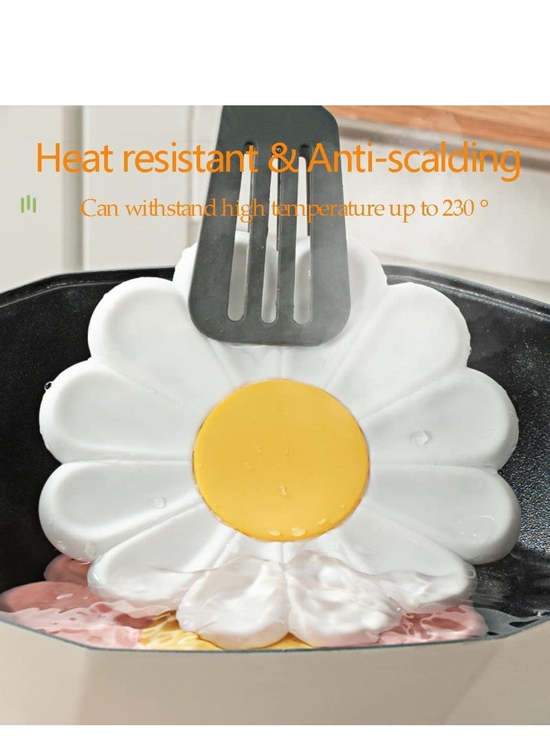 Excefore حصائر سيليكون لحماية الأواني بتصميم زهرة لطيف مقاومة للحرارة غير قابلة للانزلاق وسادة ساخنة من السيليكون درجة طعام خالية من BPA قوائم مشروبات لحماية الأطباق الساخنة أكواب قهوة هدايا 4 قطع - Image 5