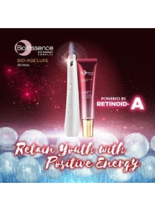 Bio Essence Bio-Essence Bio-Ageluxe Under Eye Serum + Led Applicator Free With Retinoid A | Retinol ++ | Reduces Eye Bags And Under Eye Dark Circles For Women | 3 Min Eye Therapy | Deep Hydration - Image 4