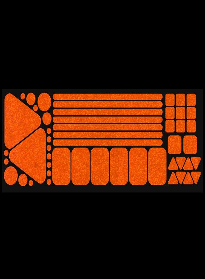 LiteMark Orange 3M Reflective Bike & Helmet Stickers, 51 Sticker Pack - Circle, Line, Square, and Tringle Shapes - Image 2