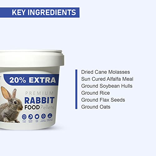 TUNAI Rabbit All Life Stages, Pellet Food |500G+20% Extra| Fortified with Dha Omega 3&6 and Vitamins for Better Skin Coat, and Easy Digestion - Image 3