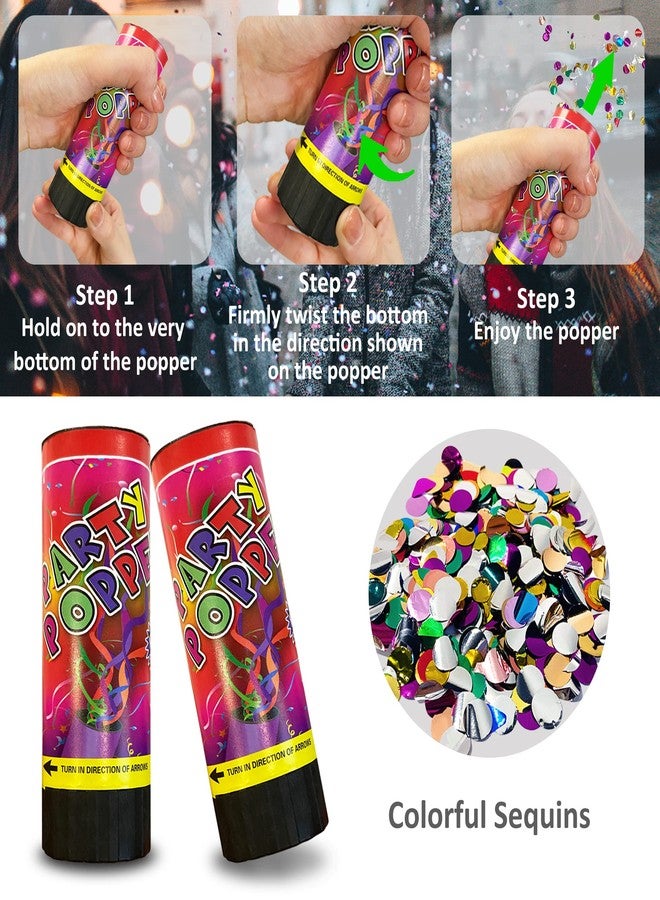 PPXMEEUDC 8 PCS Confetti Poppers Cannons for Wedding Birthday Graduation Baby Shower Fun Party Supplies Decorations and Favors - Image 3