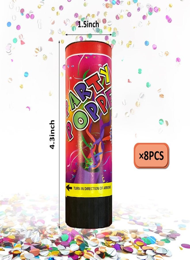 PPXMEEUDC 8 PCS Confetti Poppers Cannons for Wedding Birthday Graduation Baby Shower Fun Party Supplies Decorations and Favors - Image 2