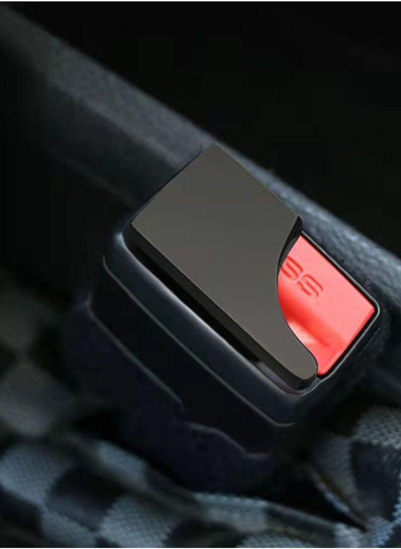 KASTWAVE Seat Belt Buckle, Hidden Seat Belt Buckle Car Alarm Silencer Locking Bayonet Muffler Fuse Adjuster Suitable for Most Car Noise Removers (2pcs, Black) - Image 2