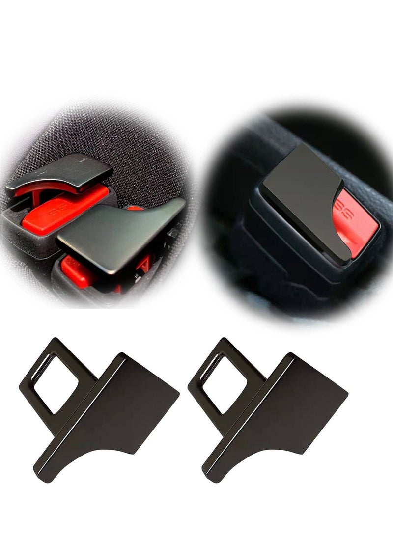 KASTWAVE Seat Belt Buckle, Hidden Seat Belt Buckle Car Alarm Silencer Locking Bayonet Muffler Fuse Adjuster Suitable for Most Car Noise Removers (2pcs, Black) - Image 1