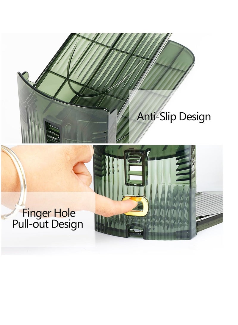 Generic Elegant Shoe Organizer Stackable Display Rack for Closet with 3 Adjustable Levels Transparent Green 4 Pack Innovate Your Space  - Image 5