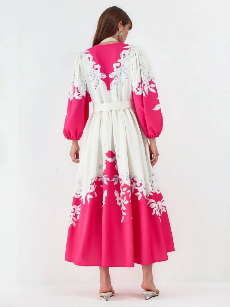 Jennyfer Floral Maxi Dress with V-Neck and Button Detail - Image 3