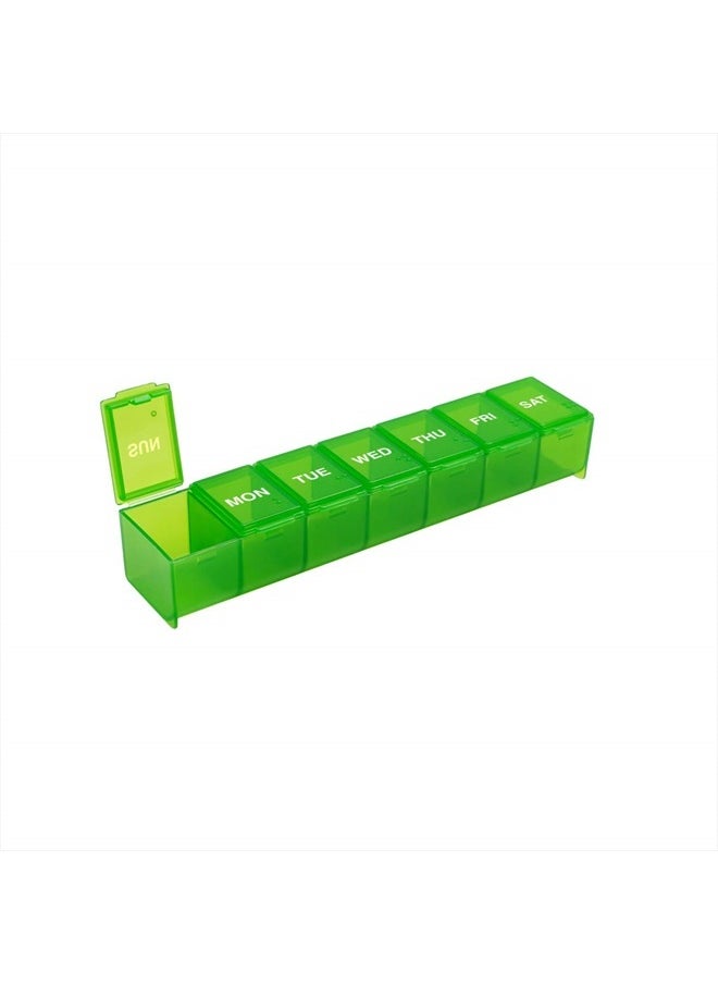 Ezy Dose Ezy Dose Weekly (7-Day) Pill Organizer, Vitamin Planner, And Medicine Box, Large Compartments, Green, Made in the USA  - Image 1