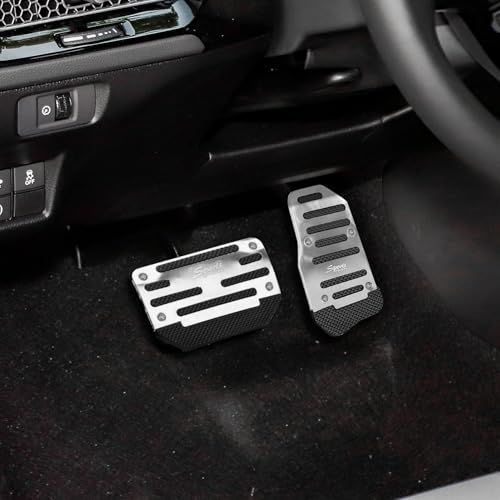 HAOBO Zufoty 2PCS Car Pedal Covers Non Slip Automatic Transmission Pedal Covers Replacement Kit Premium Aluminum Alloy NonSlip Gas and Brake Pedals Covers Universal Car Accessories Fits Most Car - Image 1