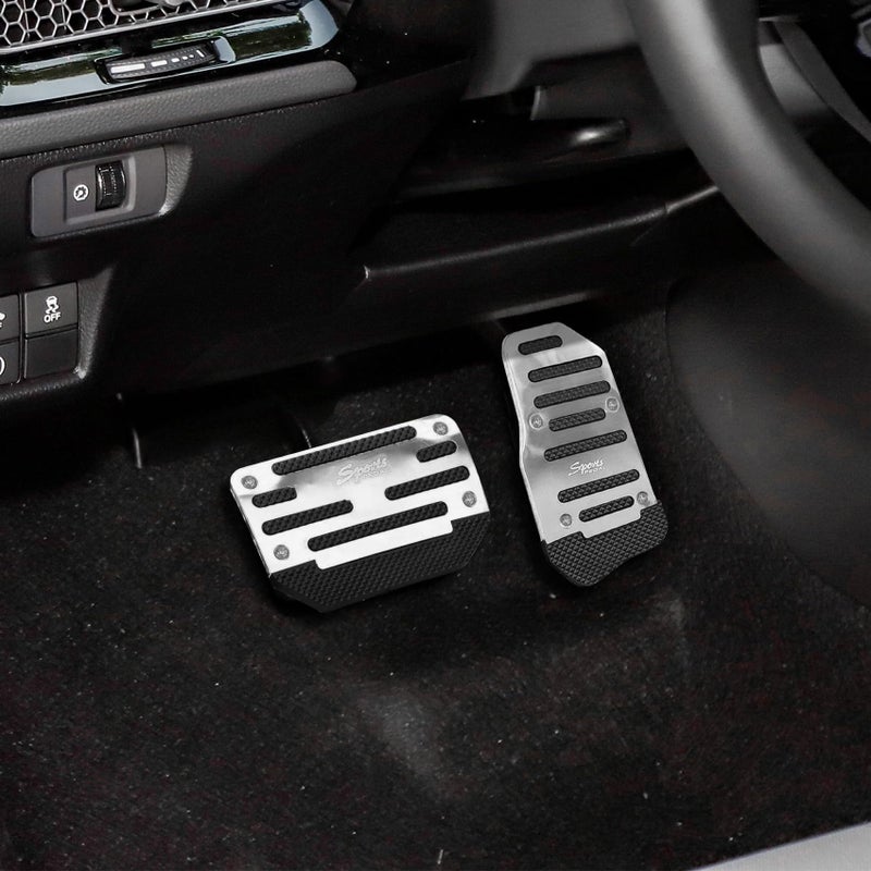 HAOBO Zufoty 2PCS Car Pedal Covers Non Slip Automatic Transmission Pedal Covers Replacement Kit Premium Aluminum Alloy NonSlip Gas and Brake Pedals Covers Universal Car Accessories Fits Most Car - Image 3