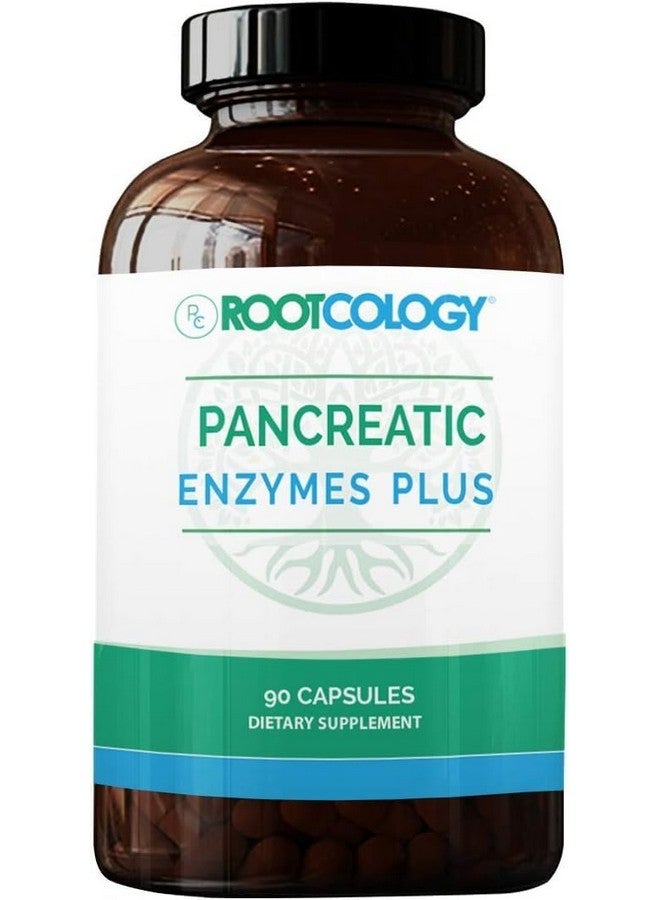 Rootcology by Dr. Izabella Wentz Pancreatic Enzymes Plus | Enteric Coated Lipase, Protease & Amylase Blend with Bromelain |90 Capsules - Image 1