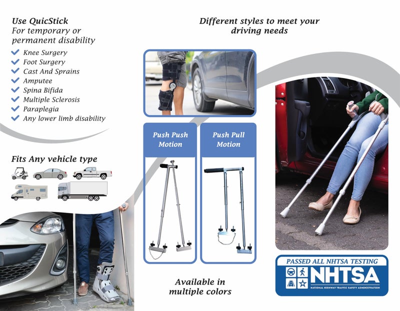 QuicStick Hand Controls أدوات تحكم اليد للسيارات QuicStick للسائقين ذوي الإعاقة، أدوات تحكم اليد للسائقين ذوي الاحتياجات الخاصة، معدات مساعدة القيادة للإعاقة الدائمة أو المؤقتة - Image 4