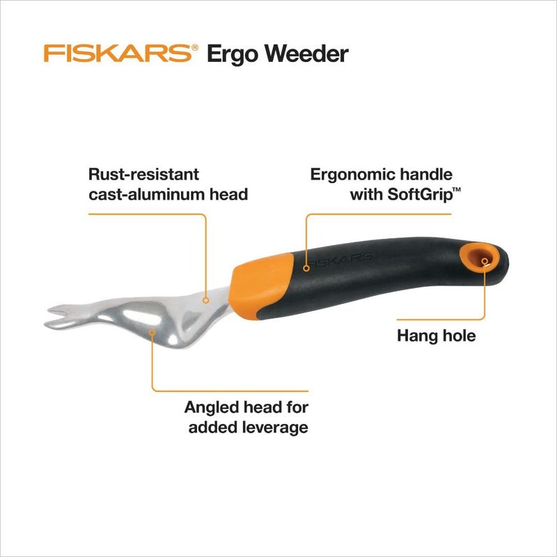 Fiskars Fiskars Ergo Weeder Tool for Weeding, Heavy Duty Gardening Hand Tool with Ergonomic Handle and Hanging Hole for Storage, Remove Weeds and Roots like Dandelions and Thistles  - Image 3
