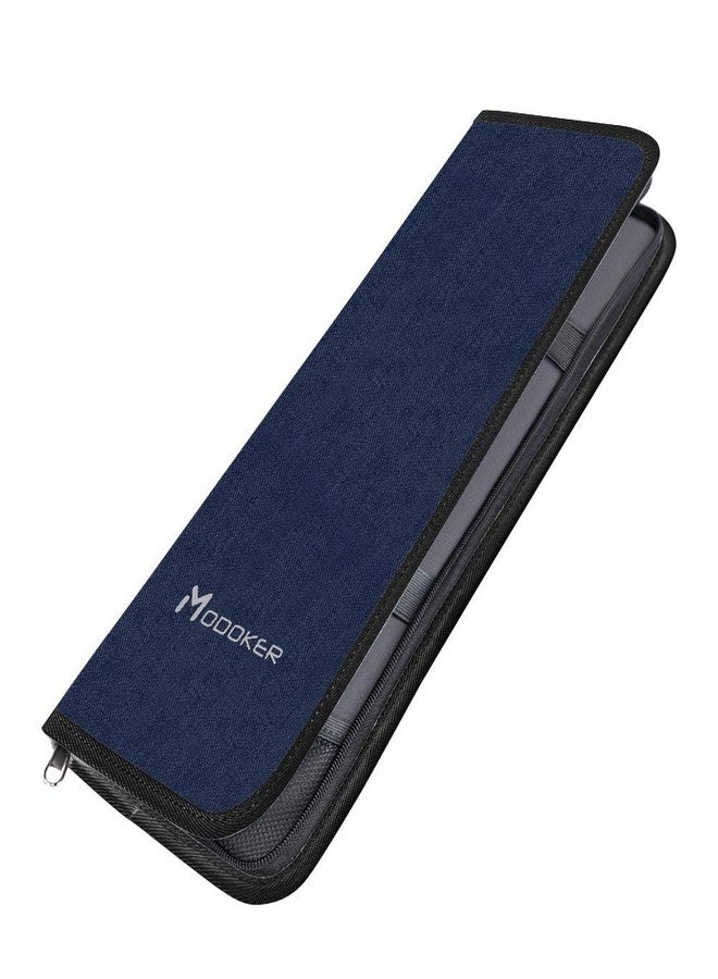 Modoker Mens Gift Tie Case for Travel Necktie Carrier Organizer Bag Storage Cufflinks and Suit Accessories,Blue - Image 1