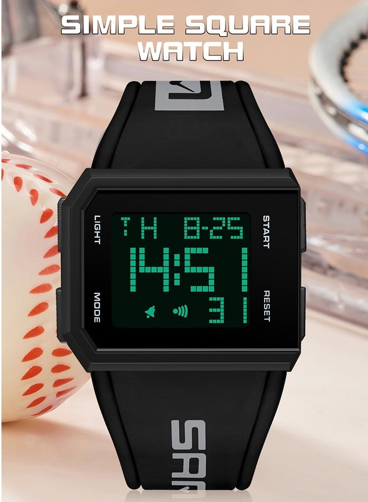 Sanda Men Digital Watch, Multi Functional Square Sports Watch, Comfortable Waterproof Glow Wristwatch, Shock Resistant Military LED Casual Watch For Daily Wear, Events And Festivals, (1pc, Red) - Image 2
