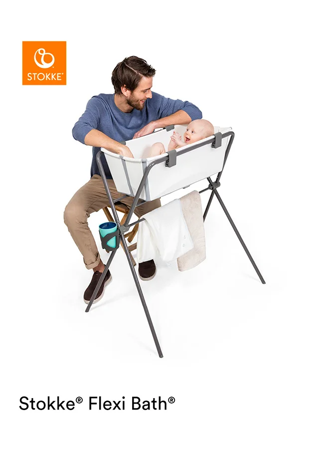 STOKKE Flexi Bath Stand Made To Fit Flexi Bath Foldable Baby Bath Tublight Weight And Easy To Store Convenient, Comfortable And Safe Best For Newborns Up To 10 Kg/21 Lbs Grey
