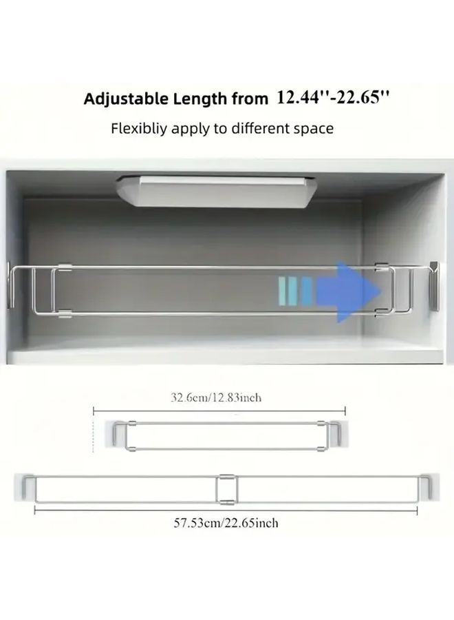 1 Pc Adjustable Tension Bar For RV Fridge Cabinet 12.5 To 22.3 Inch Height Range Metal Storage Accessory For Camping And Travel Trailers RV Furniture Parts And Hardware Interior Decoration No Battery Required - Image 3