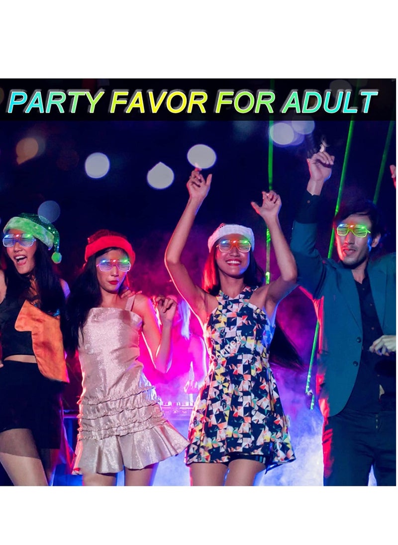 SYOSI - Party Eyeglasses 5pcs Funny LED Sunglasses Glow in The Dark Eyewear for Holiday Party Favors Gift Assorted Color Flashing Light fit Concert Birthday - Image 1